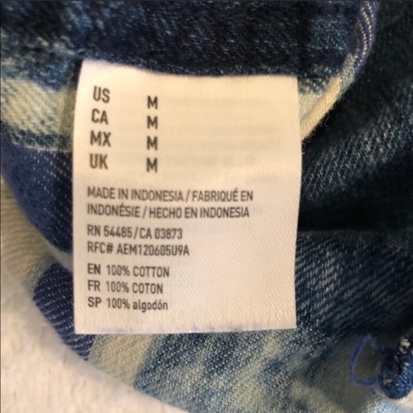 American Eagle blue plaid button up shirt - Picture 5 of 5